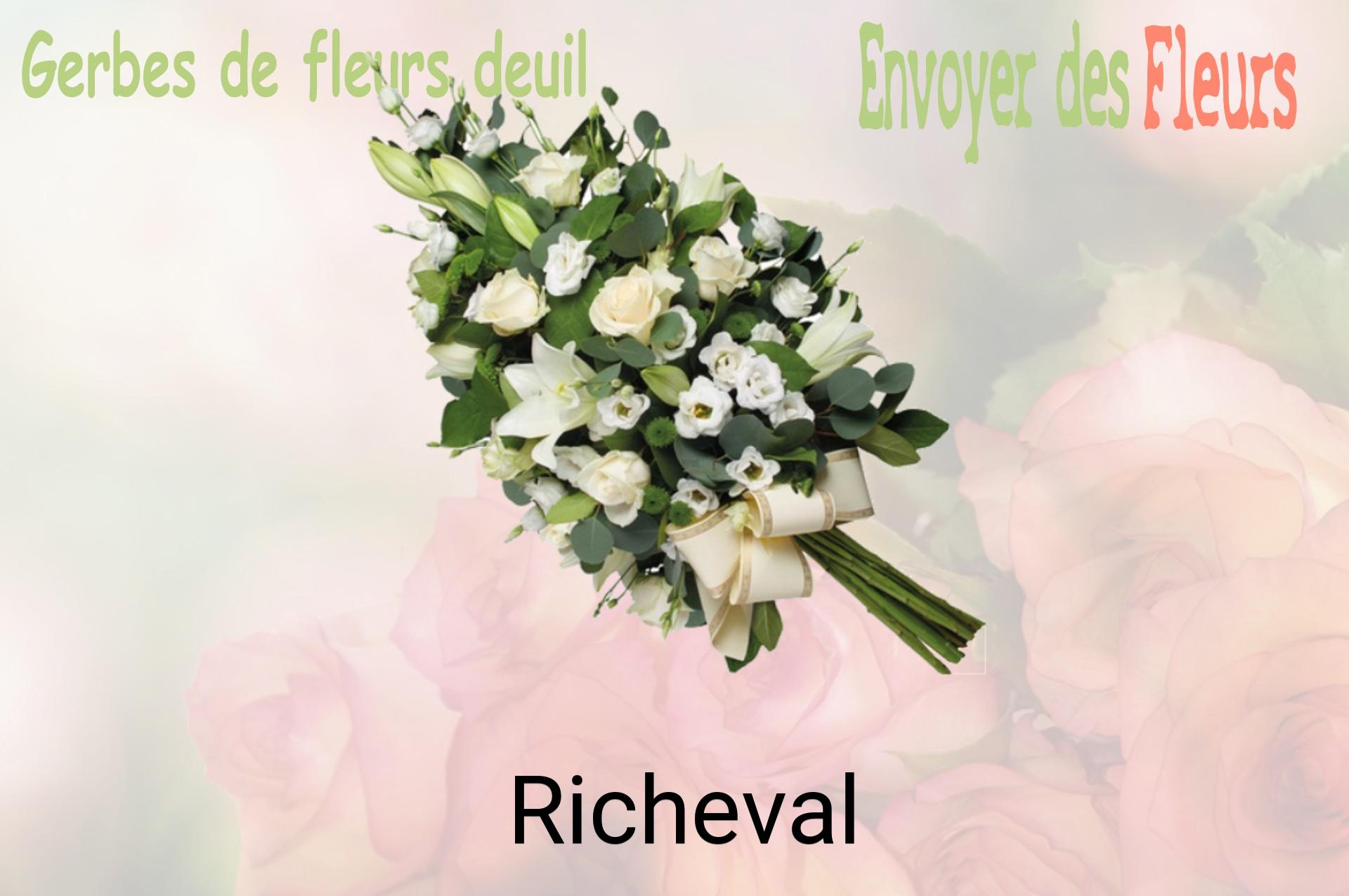 Gerbe de fleurs de deuil livrée à Richeval